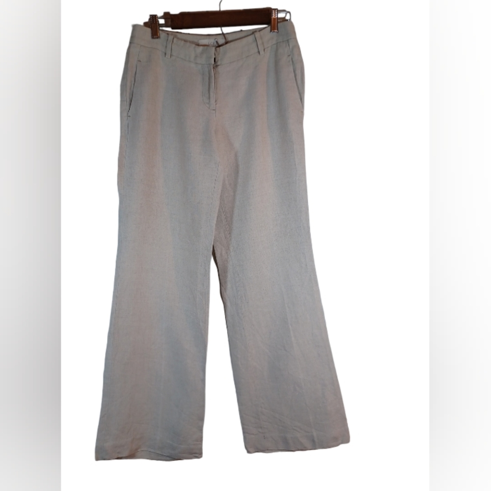 Ann Taylor Loft 100% Linen Wide Leg Pants Women's Size 4 Tan Color